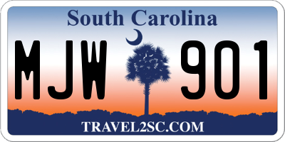 SC license plate MJW901