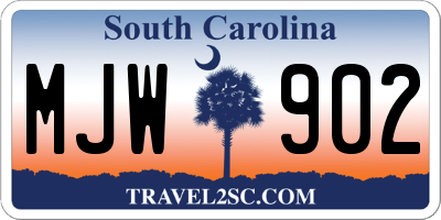 SC license plate MJW902