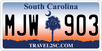 SC license plate MJW903