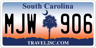 SC license plate MJW906