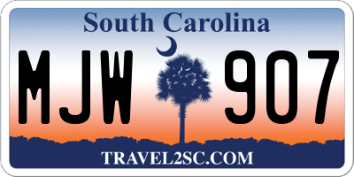 SC license plate MJW907