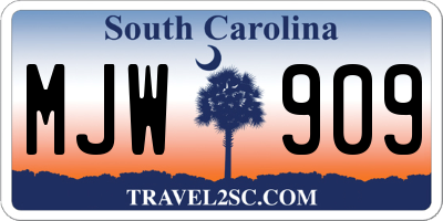SC license plate MJW909