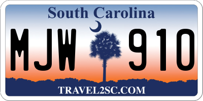 SC license plate MJW910