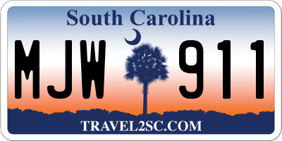 SC license plate MJW911