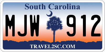 SC license plate MJW912