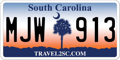 SC license plate MJW913