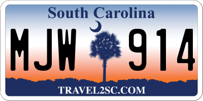SC license plate MJW914