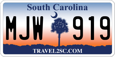 SC license plate MJW919