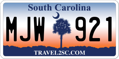 SC license plate MJW921