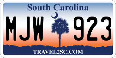SC license plate MJW923