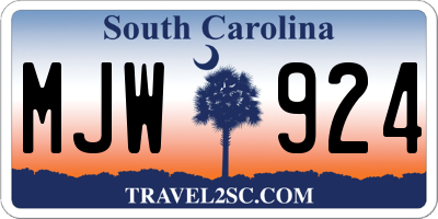 SC license plate MJW924