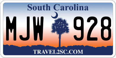 SC license plate MJW928