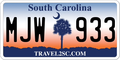 SC license plate MJW933