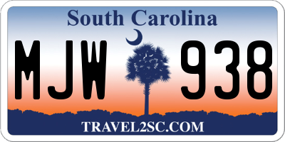 SC license plate MJW938