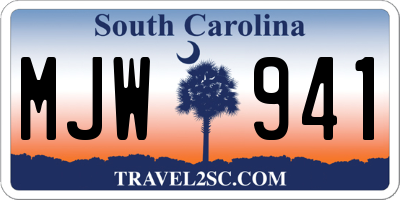 SC license plate MJW941