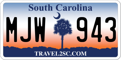 SC license plate MJW943