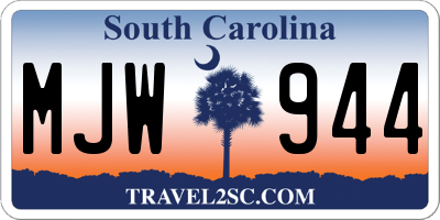 SC license plate MJW944
