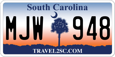 SC license plate MJW948