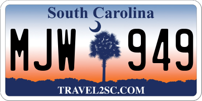 SC license plate MJW949