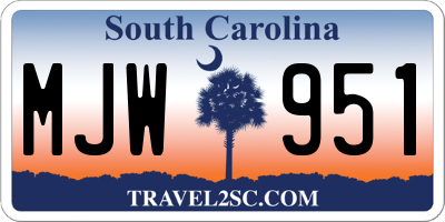 SC license plate MJW951
