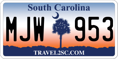 SC license plate MJW953