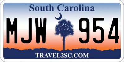 SC license plate MJW954