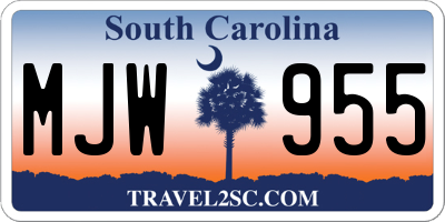 SC license plate MJW955