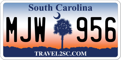 SC license plate MJW956