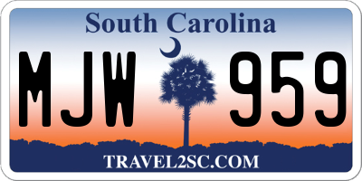 SC license plate MJW959