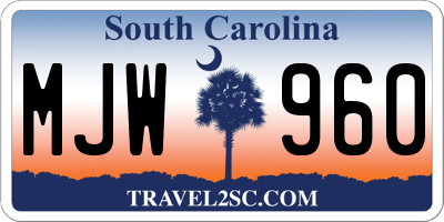 SC license plate MJW960