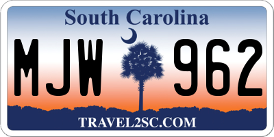 SC license plate MJW962