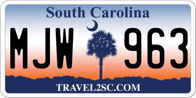 SC license plate MJW963