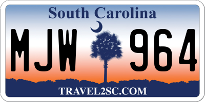 SC license plate MJW964