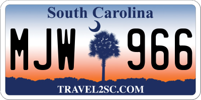 SC license plate MJW966