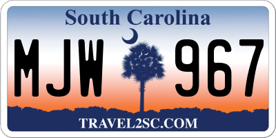 SC license plate MJW967