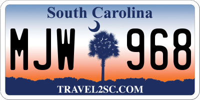 SC license plate MJW968