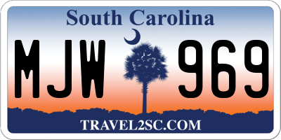 SC license plate MJW969