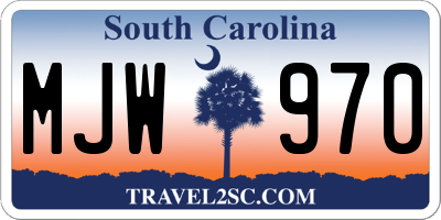 SC license plate MJW970