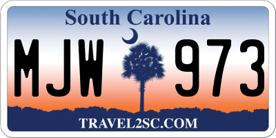 SC license plate MJW973