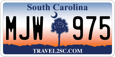 SC license plate MJW975