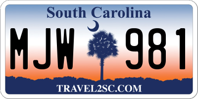 SC license plate MJW981
