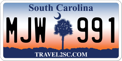 SC license plate MJW991