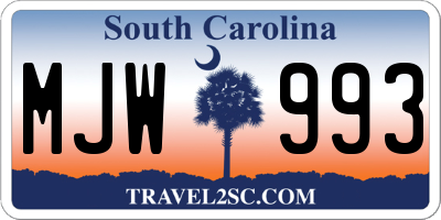 SC license plate MJW993
