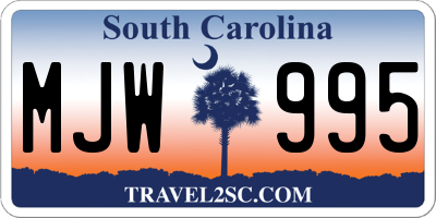 SC license plate MJW995