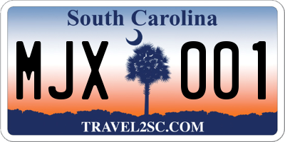 SC license plate MJX001