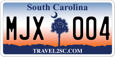 SC license plate MJX004