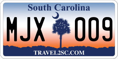 SC license plate MJX009