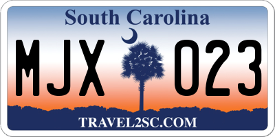 SC license plate MJX023