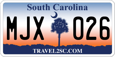 SC license plate MJX026