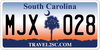 SC license plate MJX028